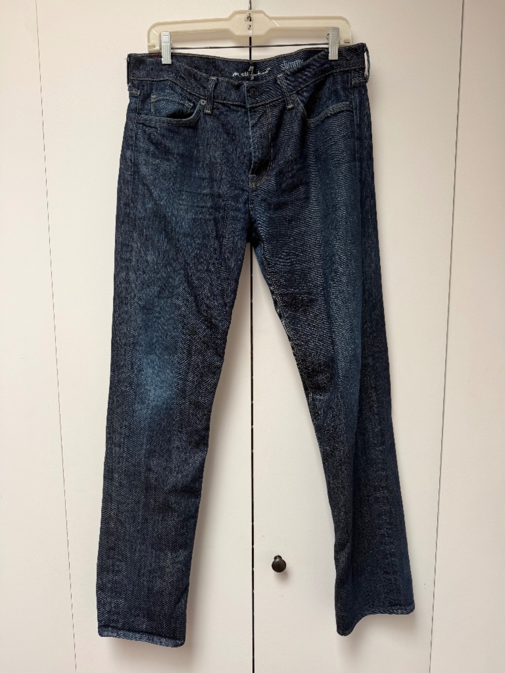 7 for all Mankind men’s Slimmy blue jeans, waist size 34”